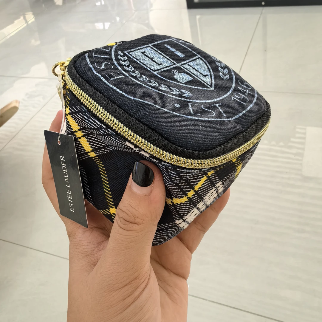 【1个装】8.5×8.5×7cm方形条纹化妆包零钱包