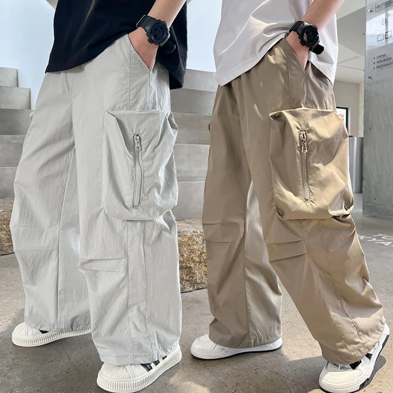 男童裤子夏装直筒工装裤夏款中大童炸街酷帅气薄款休闲裤男孩夏季