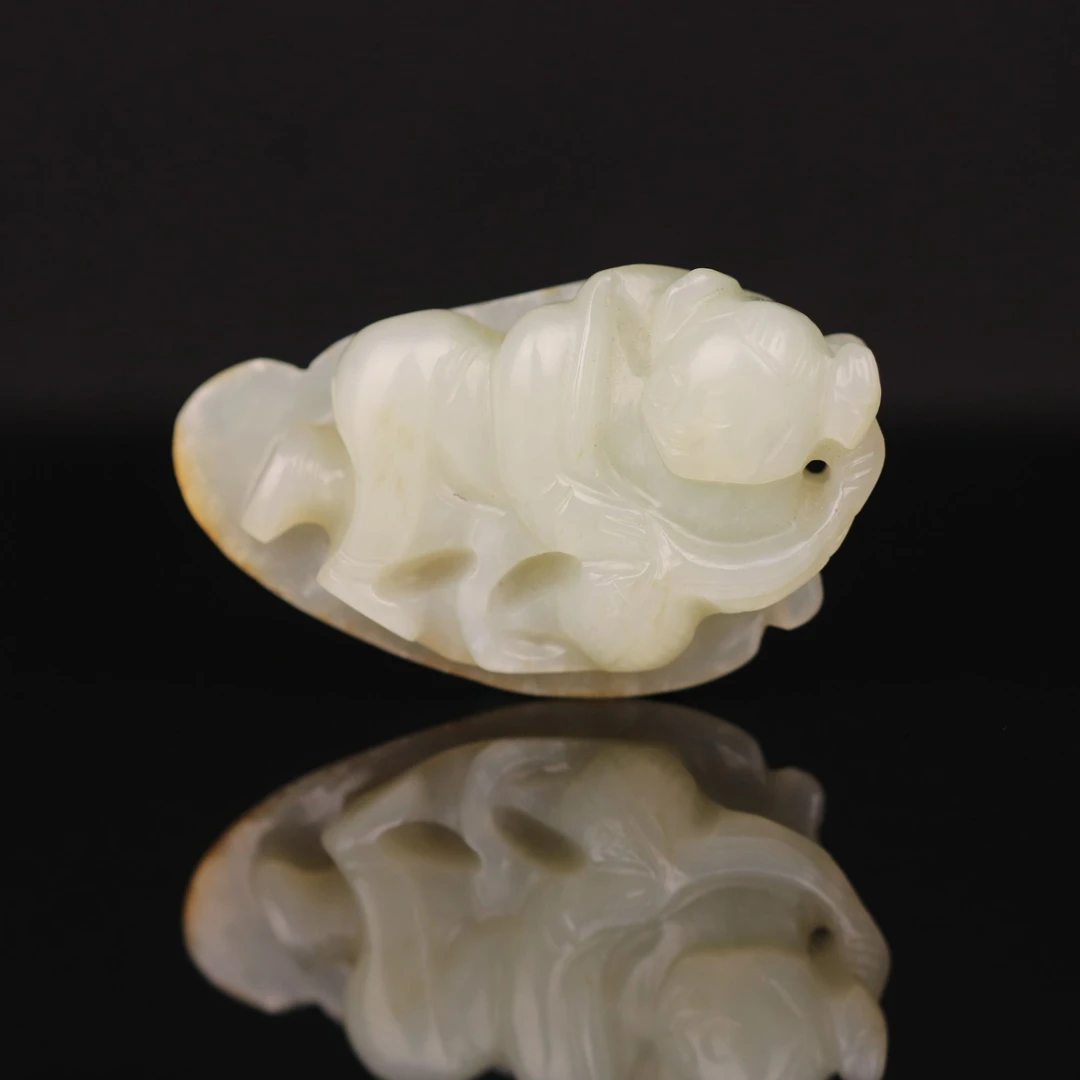 【古董】7、明代  和田玉守善守业坠