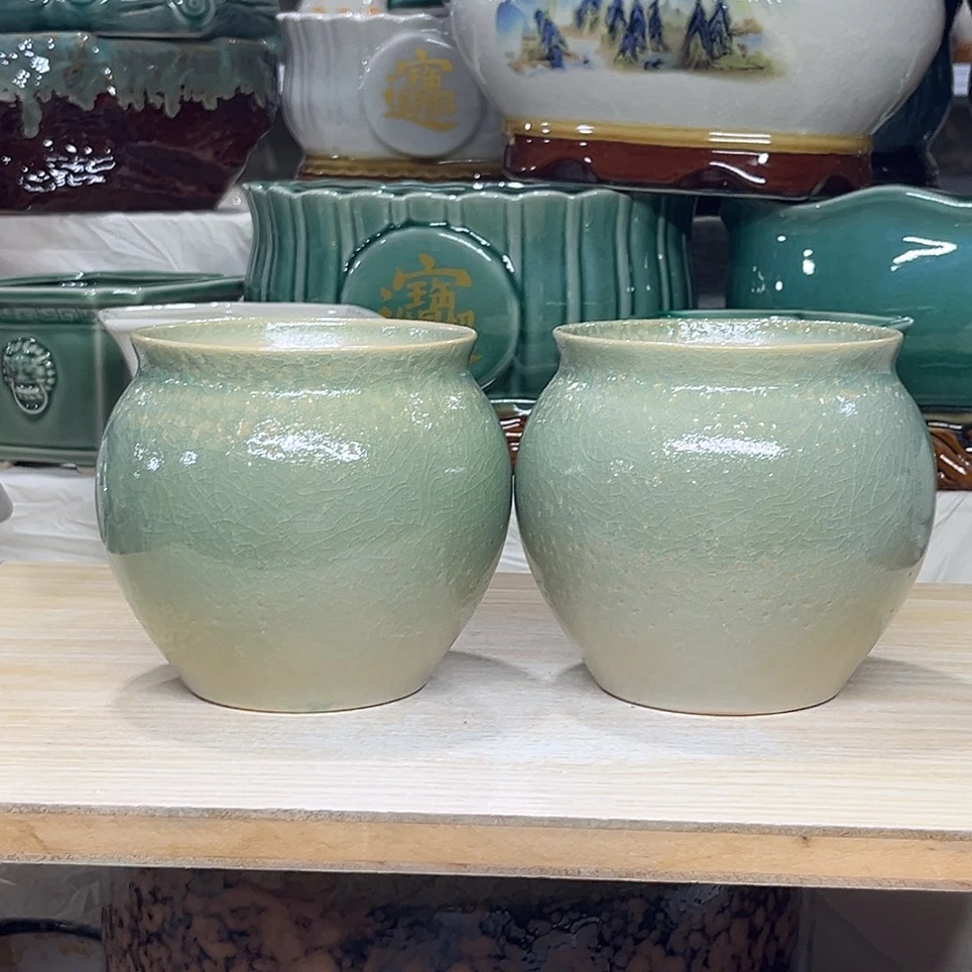 陶瓷绿植多肉微瑕花盆口径11*12打孔