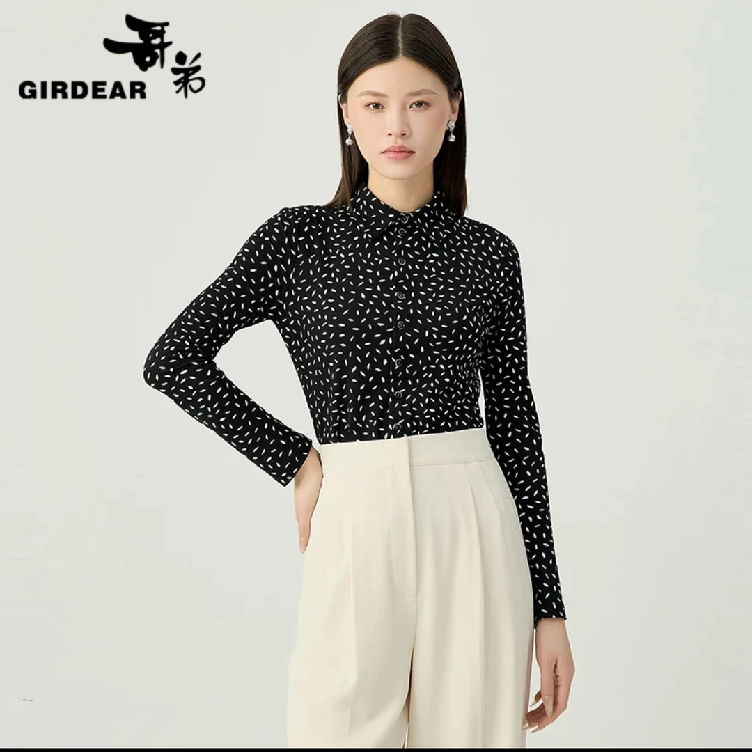 GIRDEAR/哥弟金银丝星空衬衫气质显瘦百搭1300782（加大一码拍）