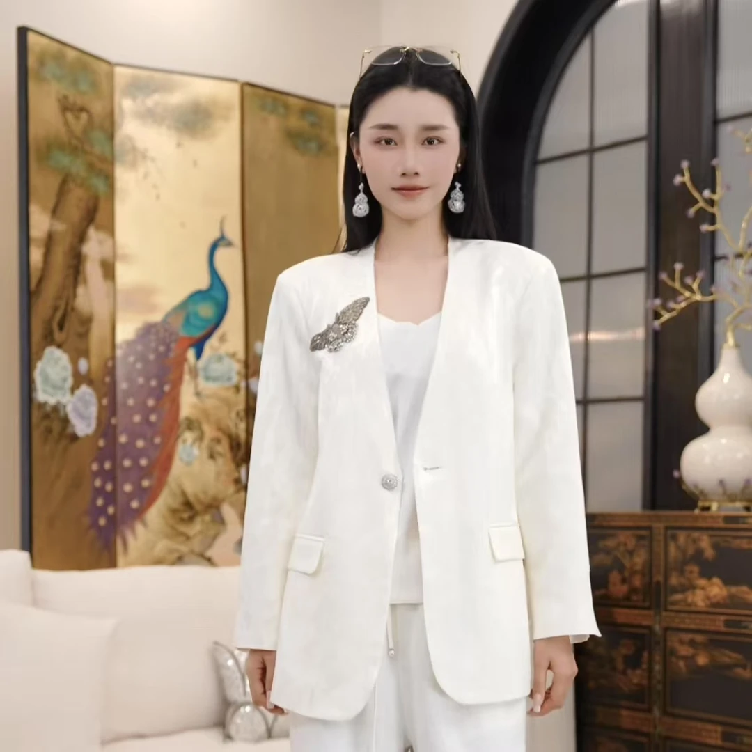 Betty Bairn【暮光蝴蝶】高端系列桑蚕丝麻西服外套25B-BW9017