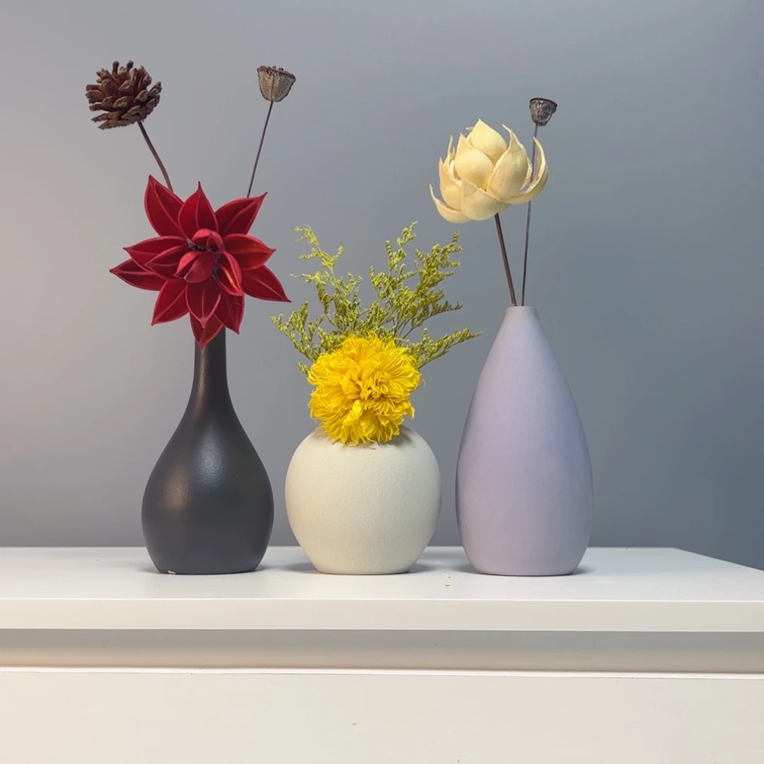 陶瓷花瓶景德镇手作陶瓷花瓶摆件无孔