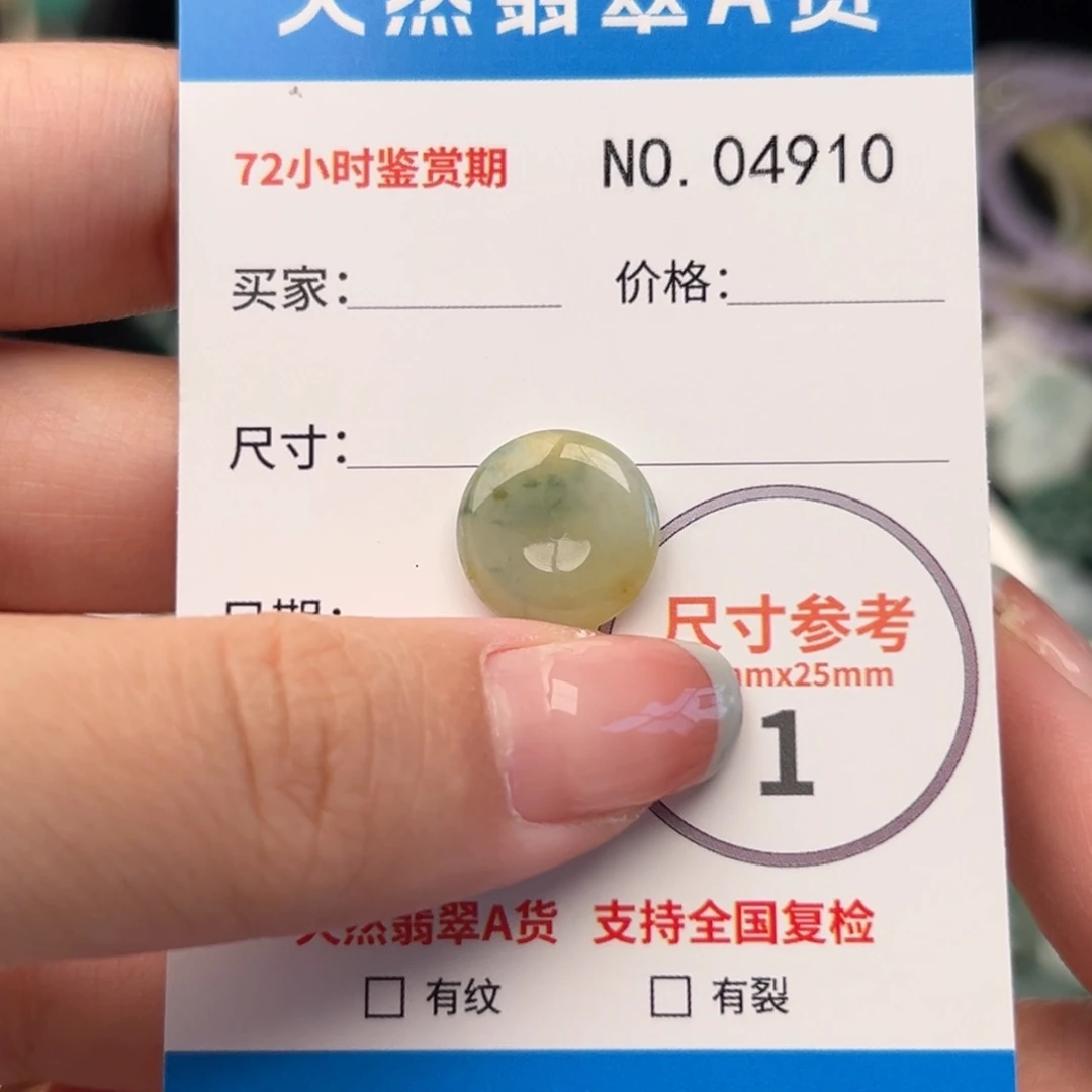 翡翠颈饰未镶嵌平安扣4910