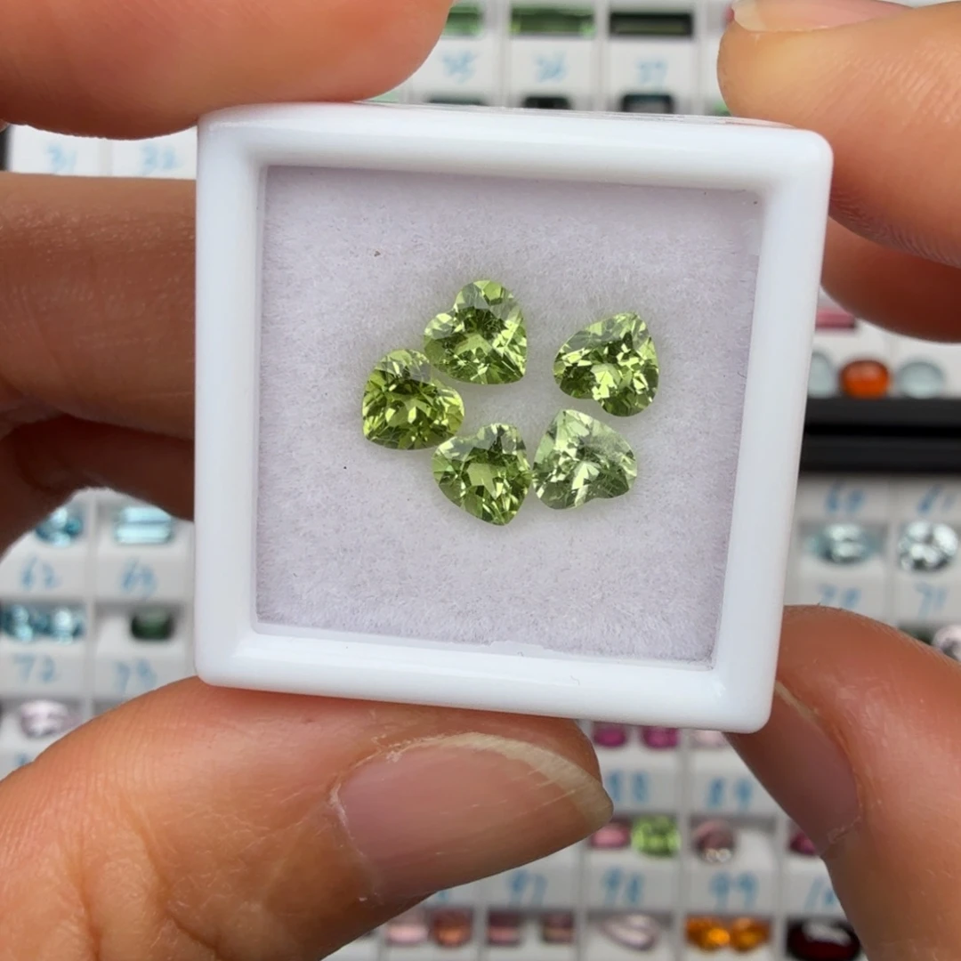 未镶嵌橄榄石笔搁天然心5mm多样性发一颗