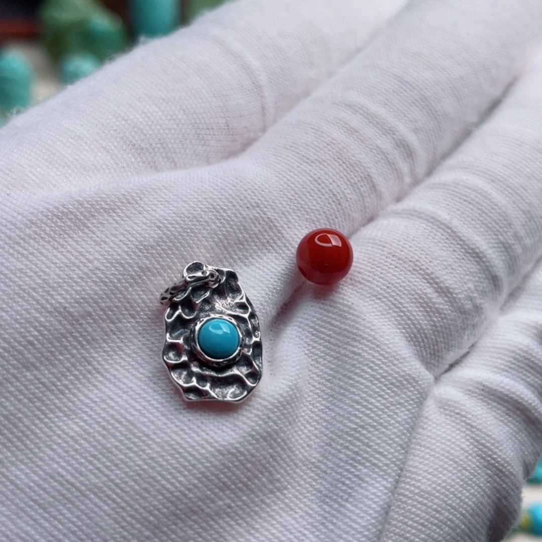 银S925镶嵌南红玛瑙珠宝奇石