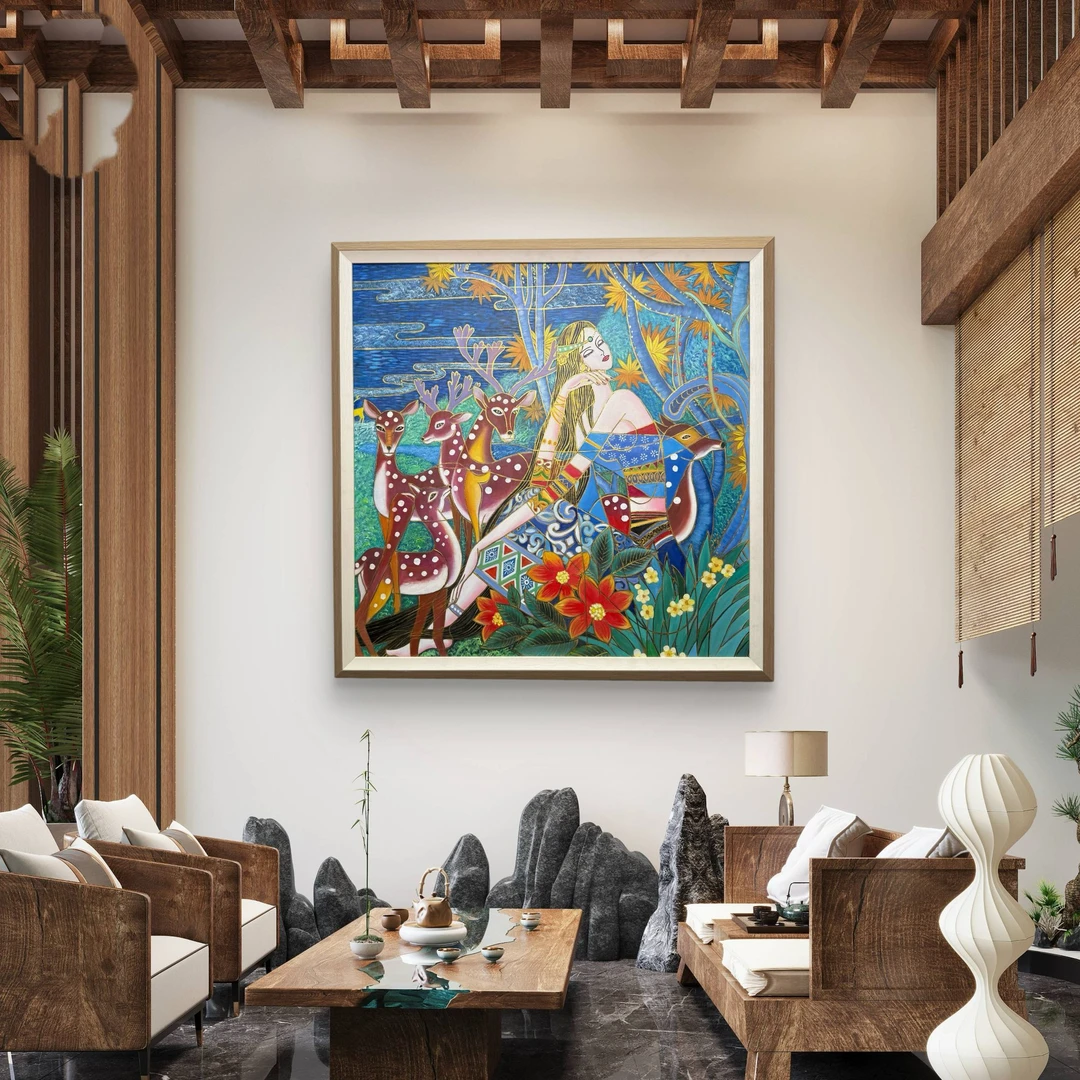 【金客隆油画】手绘油画80cm*80cm书房卧室餐厅客厅咖啡厅艺术-女孩