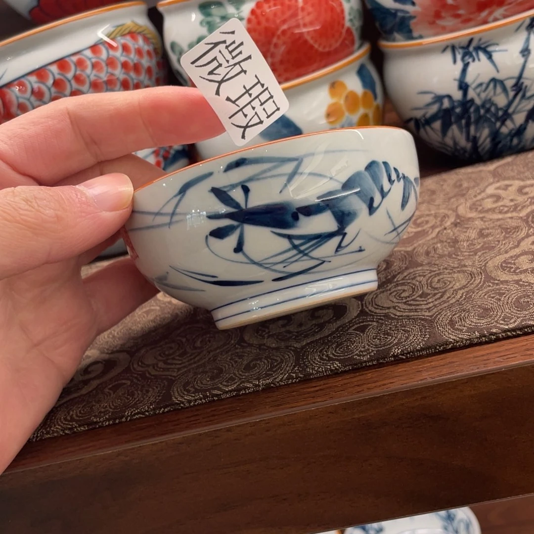 釉下手绘茶具微瑕