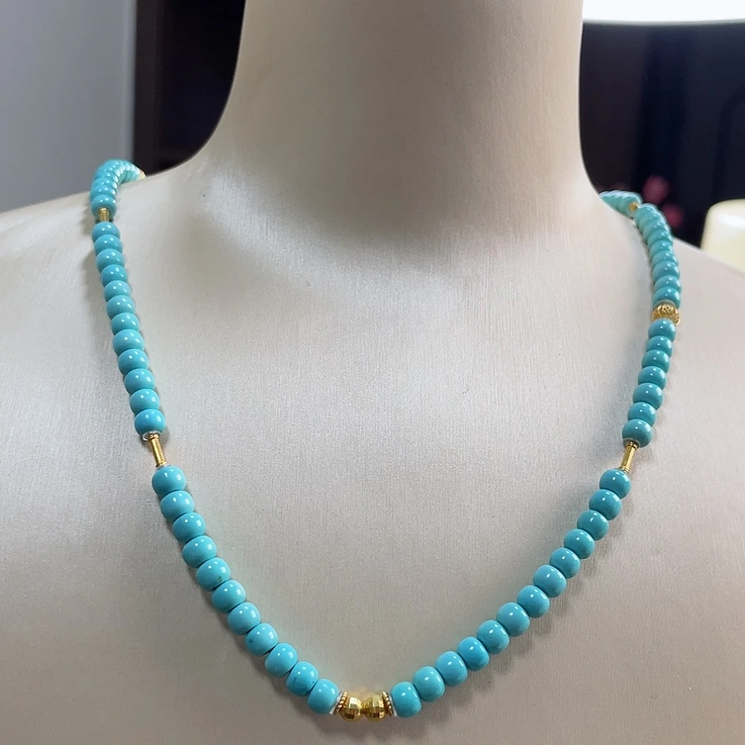 绿松石珠宝奇石18K金镶嵌