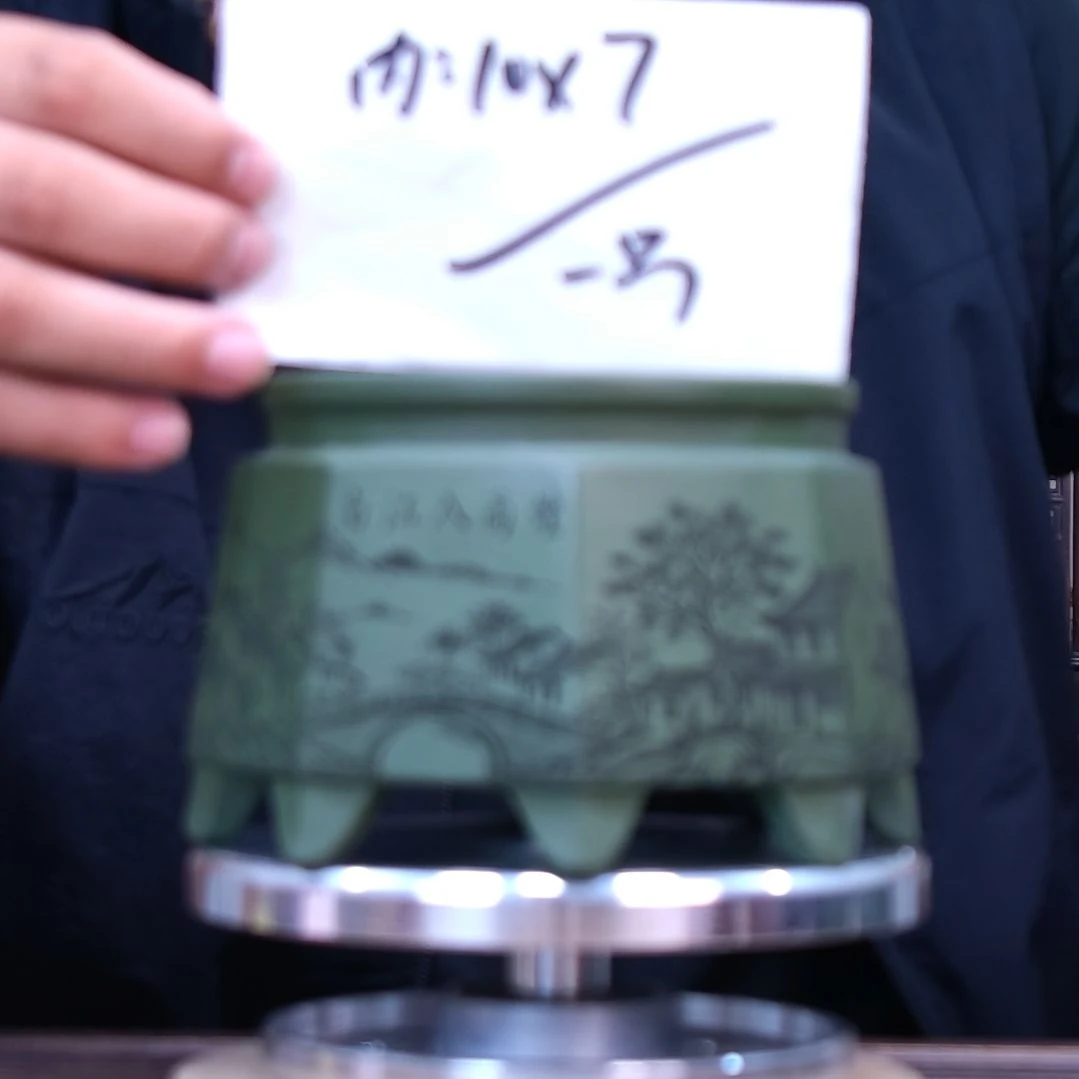 紫砂花盆同喜同喜