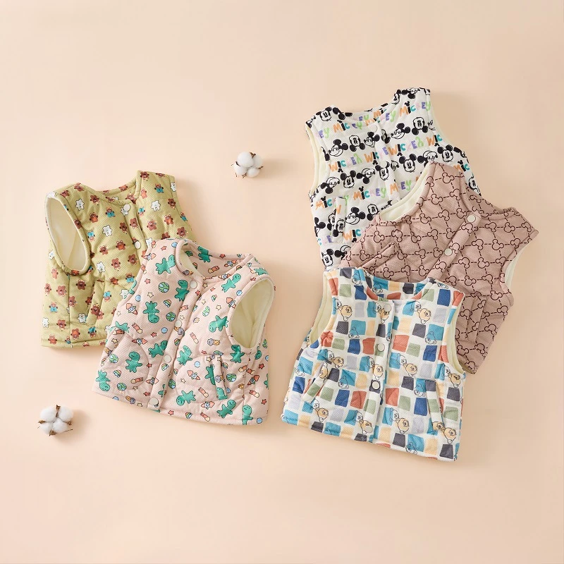 新品儿童棉马甲宝宝内搭马夹男童秋冬季洋气外穿女童保暖背心坎肩