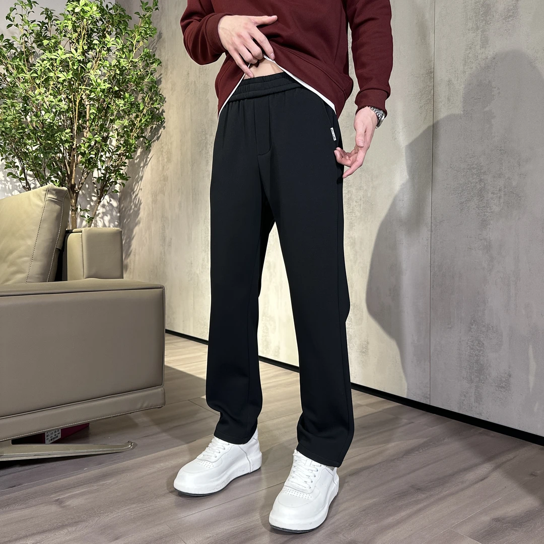 秋冬款肤感空气层直筒休闲裤男加绒加厚可选宽松舒适显瘦百搭时尚