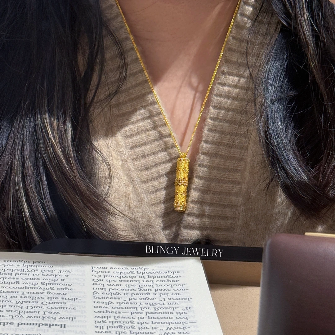 铜合金项链 「镀k金」美少女魔法棒拉丝经桶魔杖项链