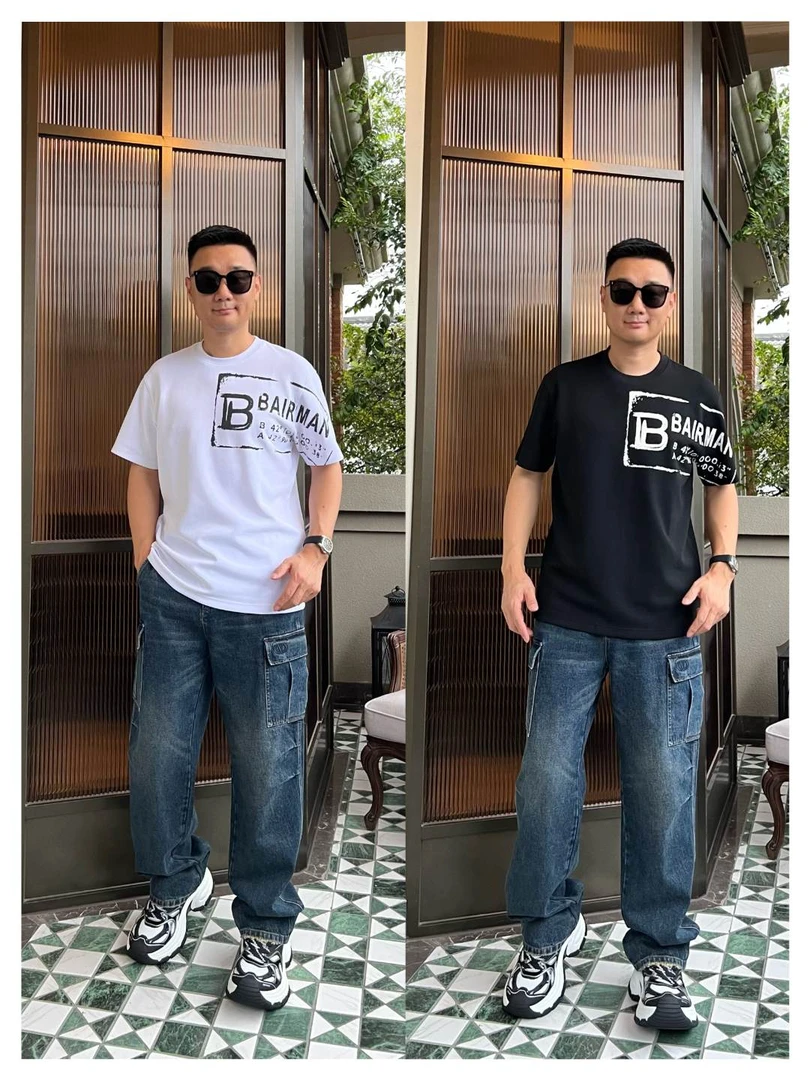 《国际行》2025秋经典时尚休闲字母宽松半袖72801