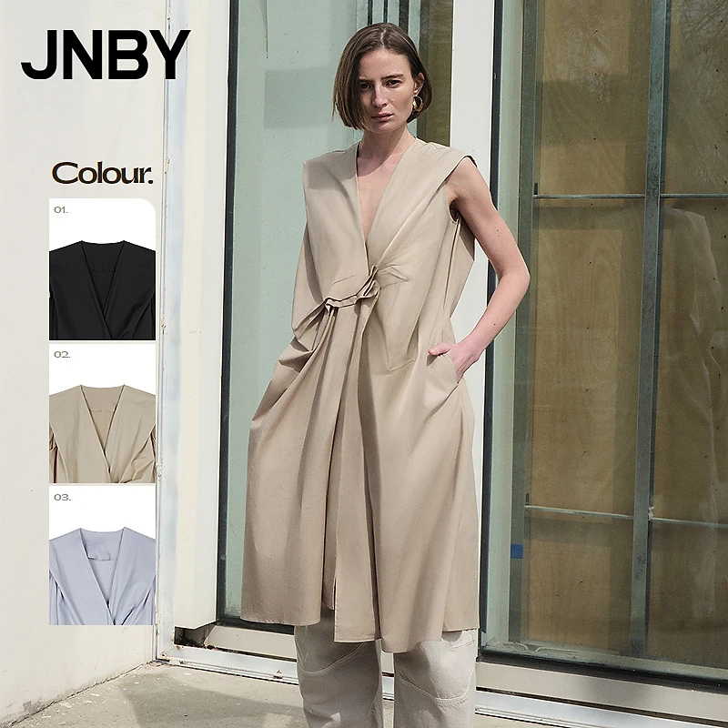 【商场同款】JNBY/江南布衣25夏新品连衣裙无袖小黑裙5P5G10450