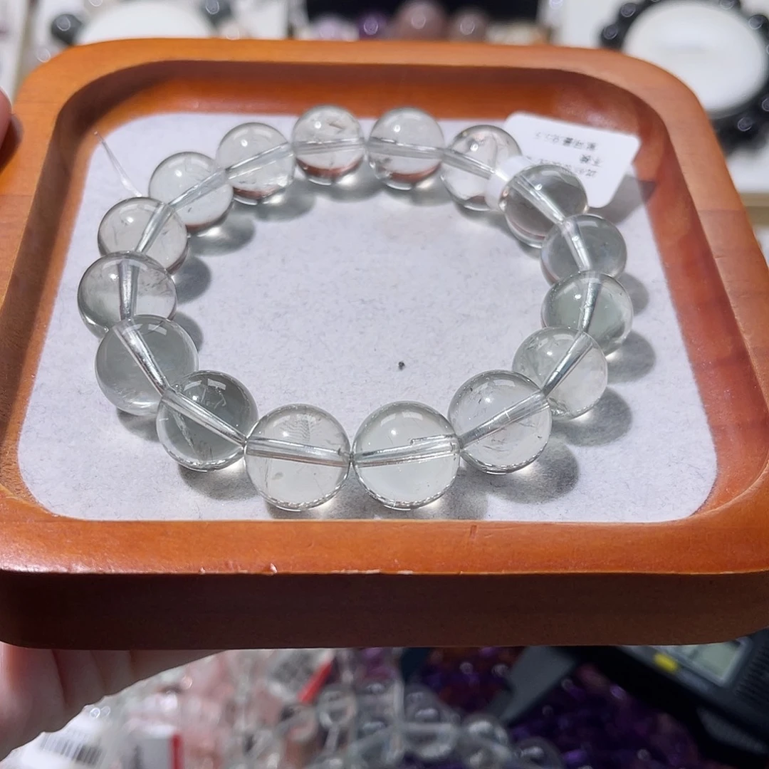 小***.水晶未镶嵌手链Y绿啊赛13.5微瑕漏