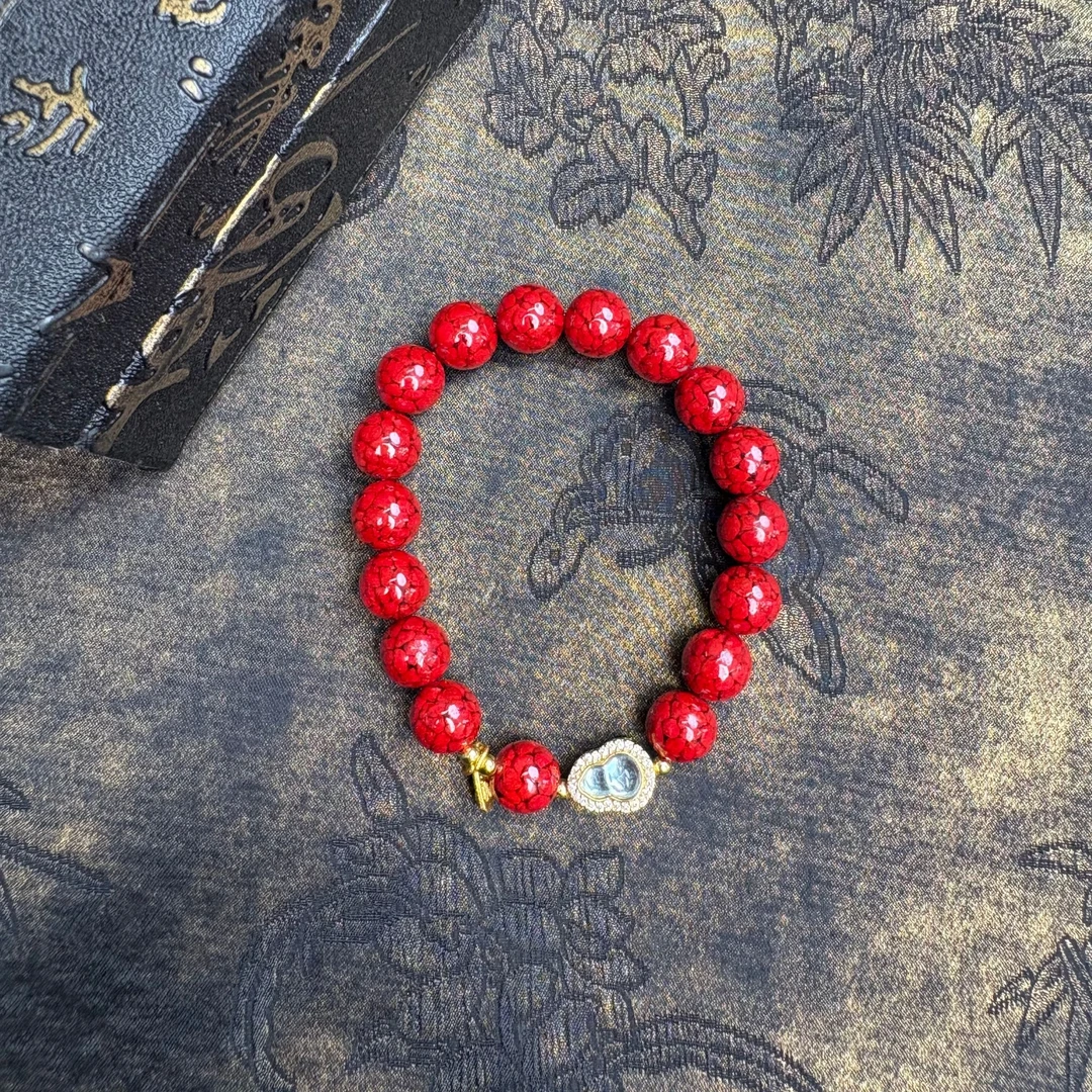 含辰砂工艺品朱砂单圈手串J0291无礼盒