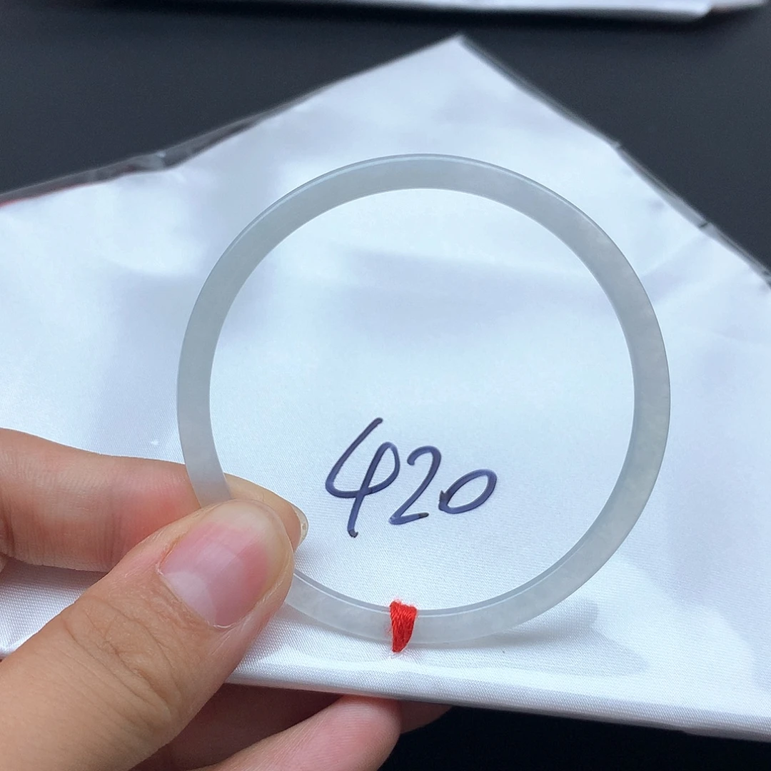 翡翠未镶嵌手镯54叮当完美