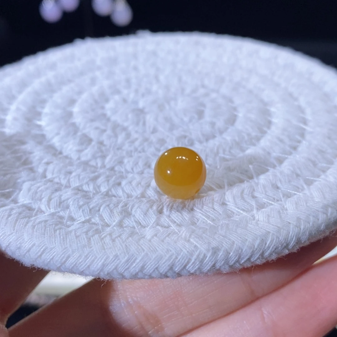 翡翠未镶嵌颈饰翡翠满黄圆珠10mm