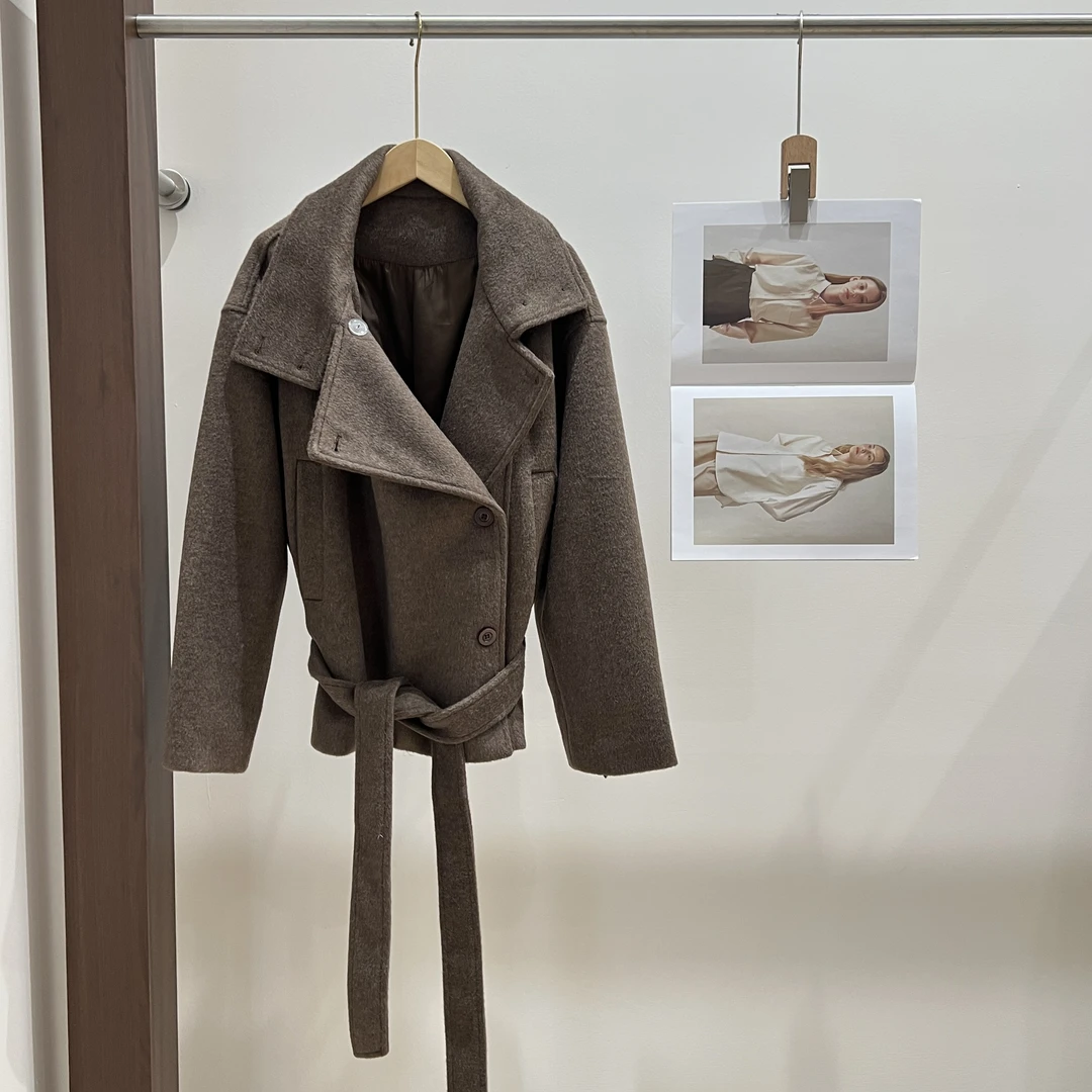 ZZ系带秋季常规款气质显瘦女短外套简约风冬季极简风X057