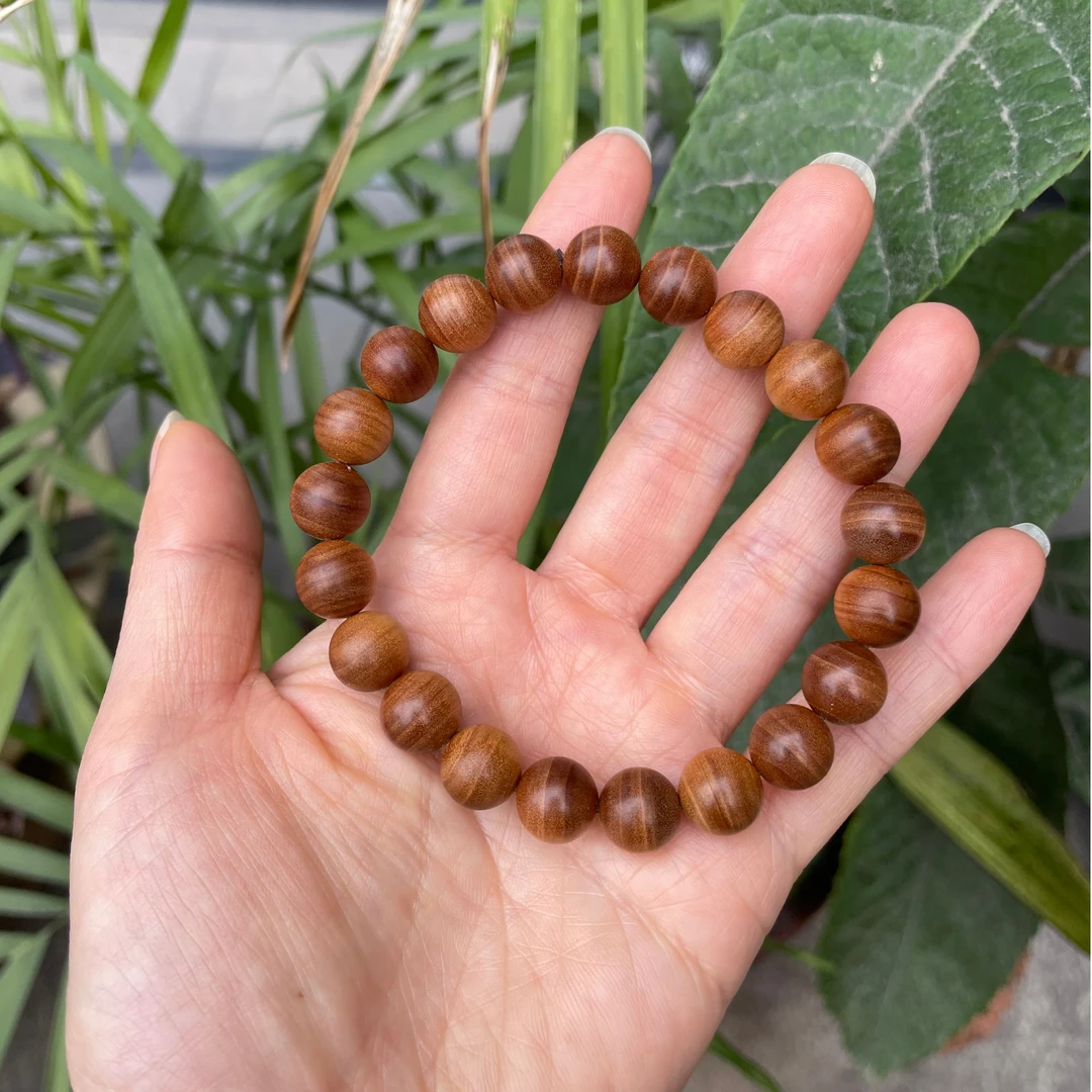 殿堂级雕刻件风化老料印度迈索尔正区老山檀香1.0cm佛珠【老良红木