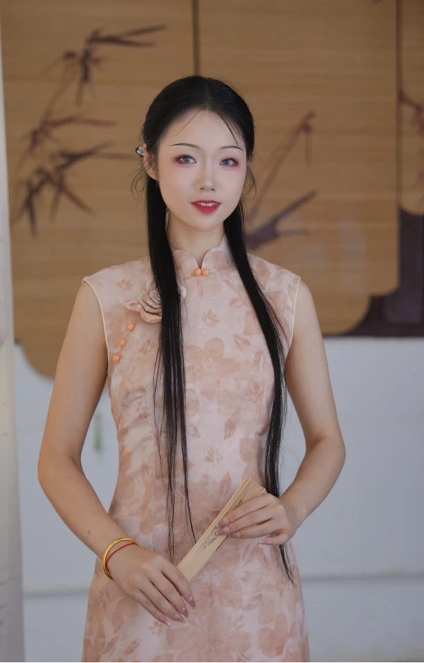 立领优雅无袖常规款提花无扣旗袍时尚修身欧若新中式