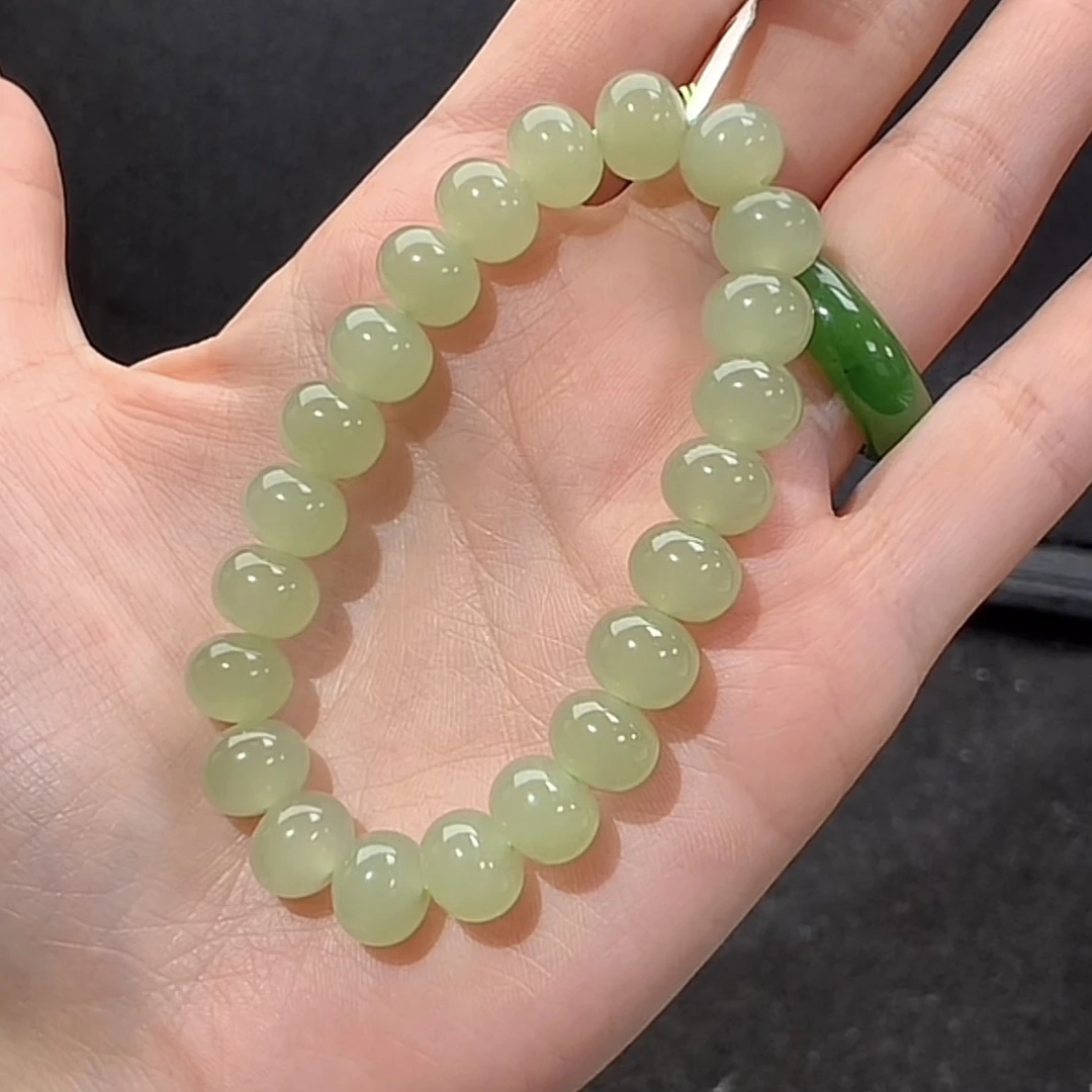 和田玉Q80晴水手串算盘珠简约优雅百搭古风雅多样性发一