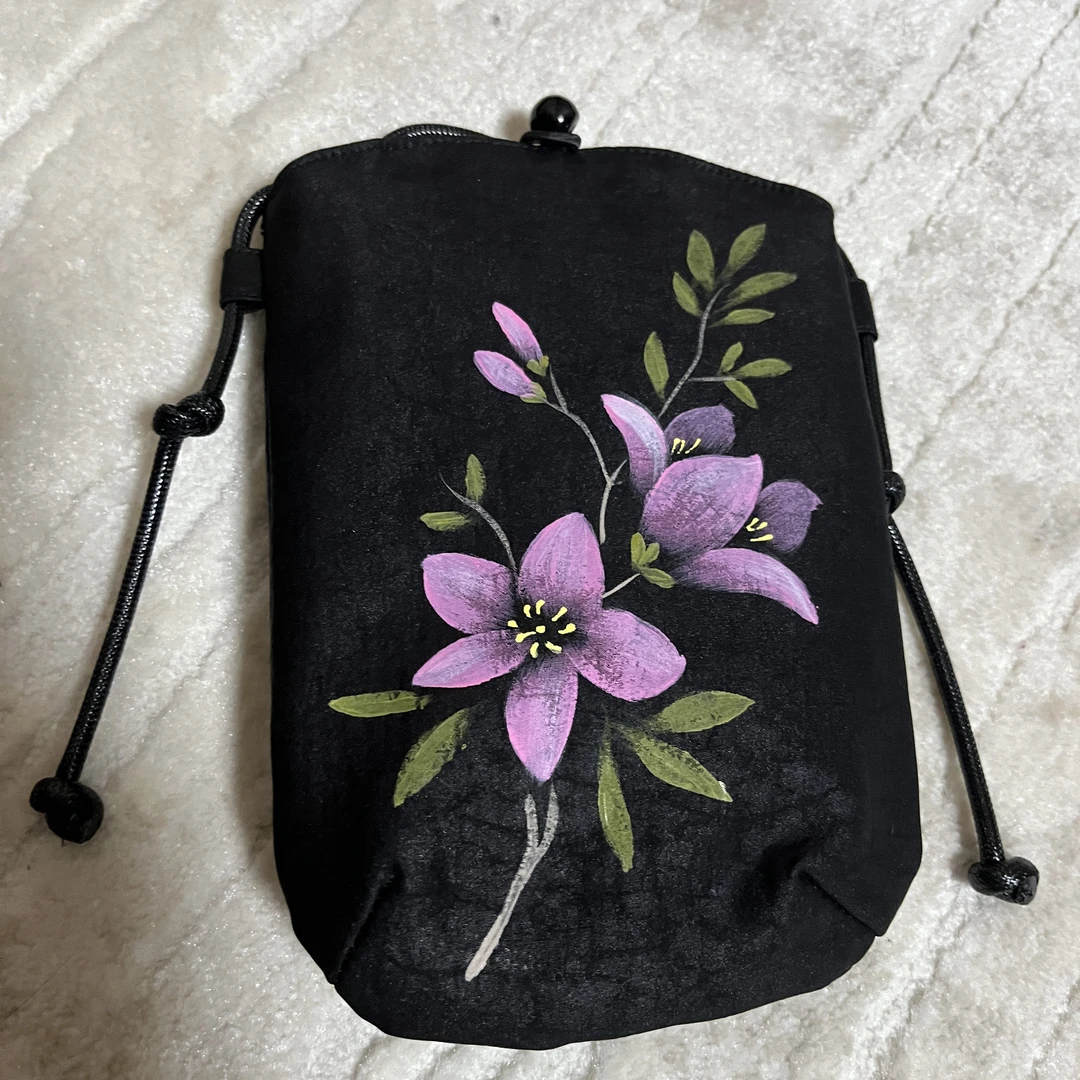 手绘包 桑蚕丝香云纱手工斜挎包