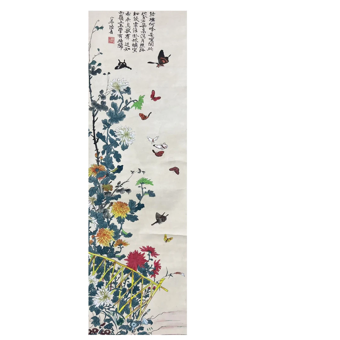 小曼款花鸟挂轴30×100约2.7平尺