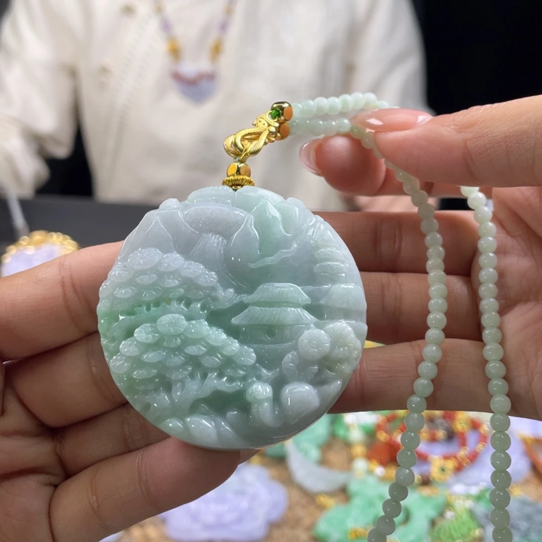 翡翠未镶嵌颈饰代编织