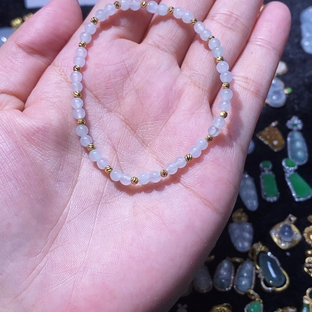 吊坠(不含链)18K金镶嵌翡翠