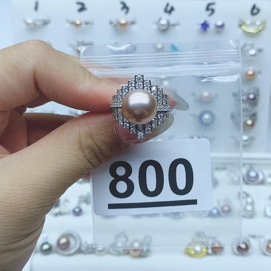 戒指银S925镶嵌淡水珍珠M****?800