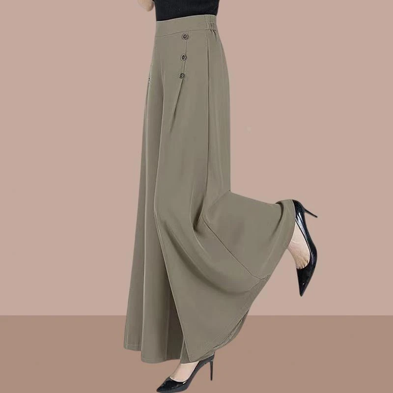 女士冰丝裙裤夏季阔腿裤今年新款长裤垂感中年妈妈薄款休闲女裤子