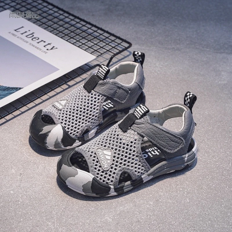 ABC儿童运动鞋网面镂空网鞋防滑2025中大童夏季新款休闲男童凉鞋