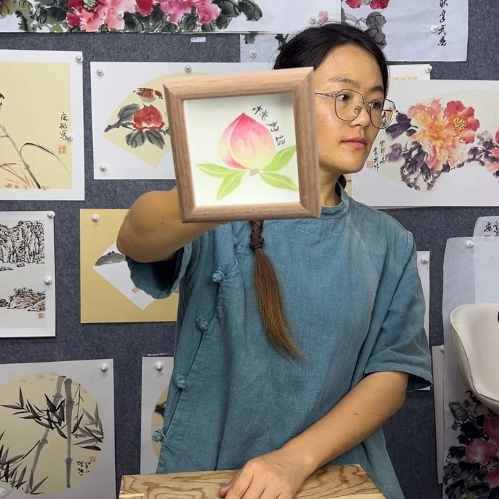 水彩手绘讨好运带框