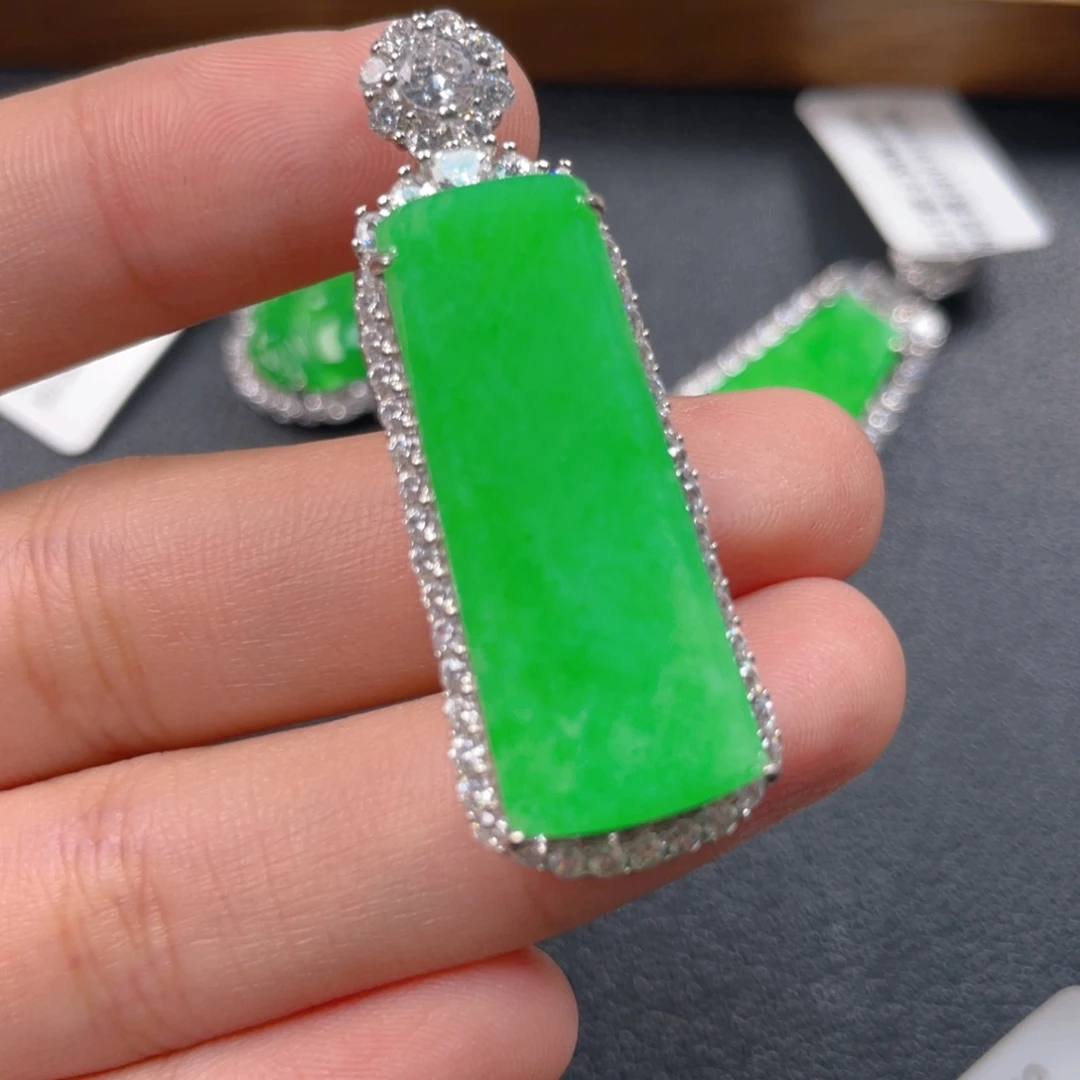 翡翠银S925镶嵌吊坠(不含链)b h h