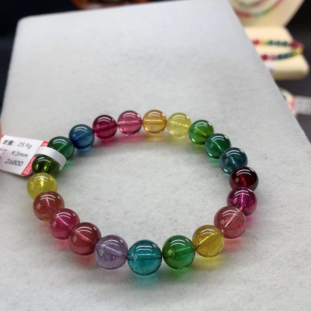 【闪购商品】未镶嵌手链碧玺艳丽色标单圈9.2