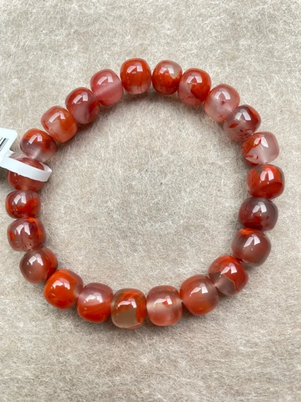 T15南红冰飘花女款老型手串9mm多样性发一件