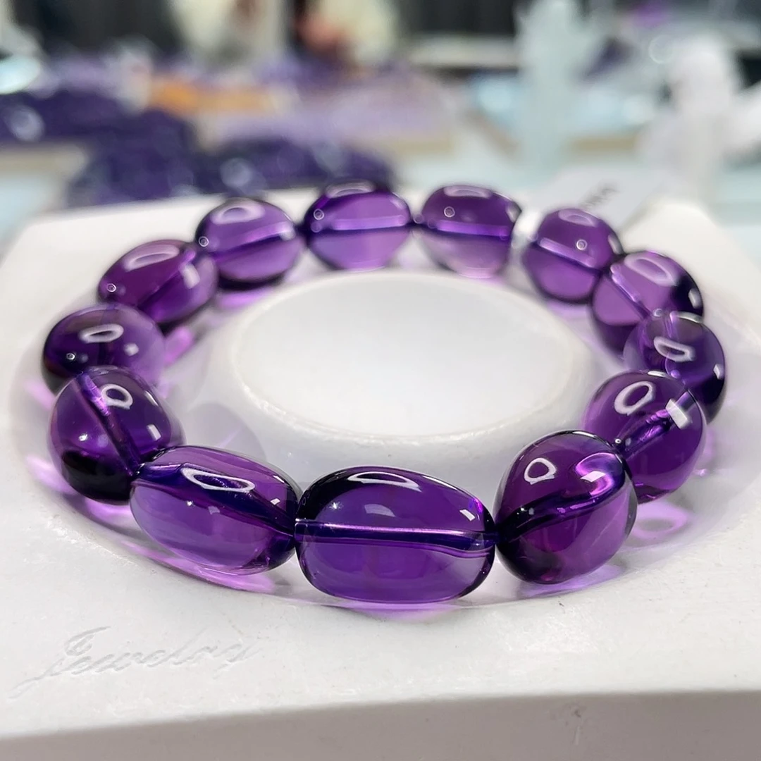 未镶嵌手链水晶巴西紫水晶糖豆12M