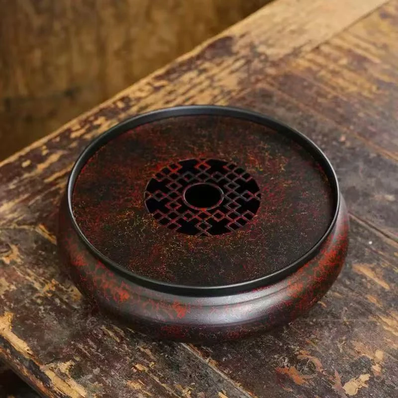 【利贞l老铁漆器盛水壶承】 蓄水干泡盘 储水直径19.3cm福利系列