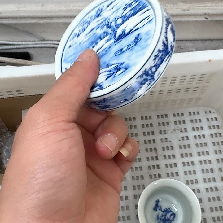 瓷片瑞雪兆丰年盖置景德镇