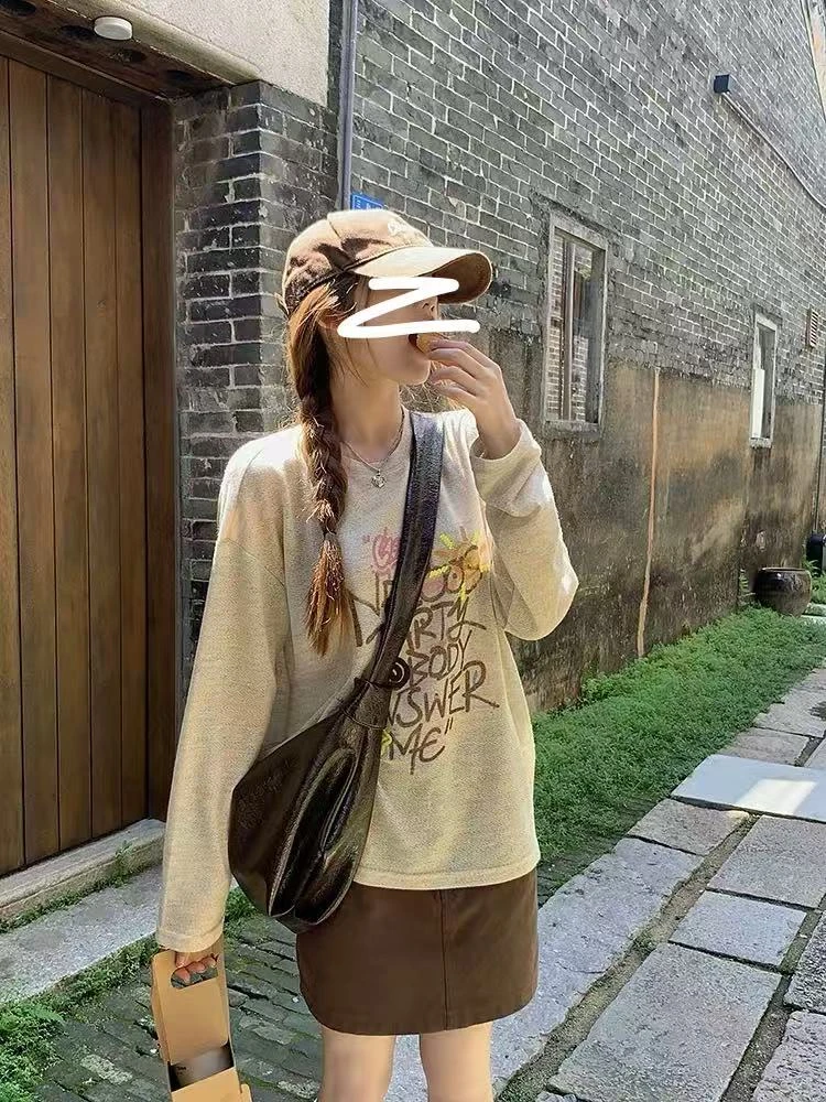 小妳XiaoNi———（春秋款字母印花T恤1430524）