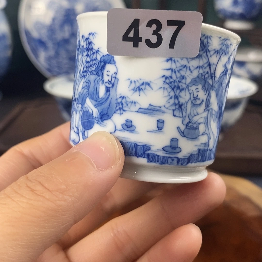 瓷片景德镇手绘青花茶器473