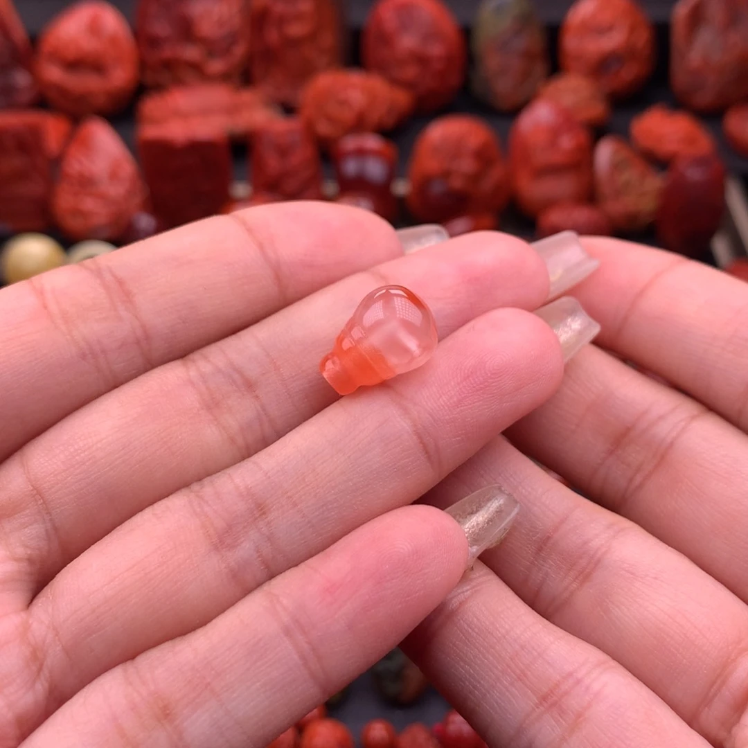 南红玛瑙南红川料冰飘三通9.7mm未镶嵌