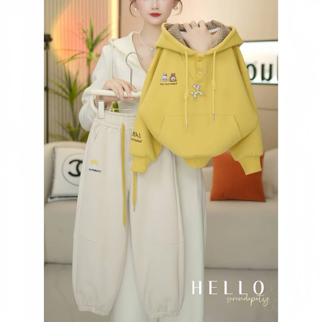 女童休闲套装2025秋季新款儿童韩系显白卫衣+裤子松弛感两件套