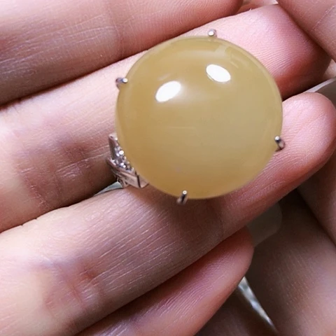 和田玉银S925镶嵌戒指