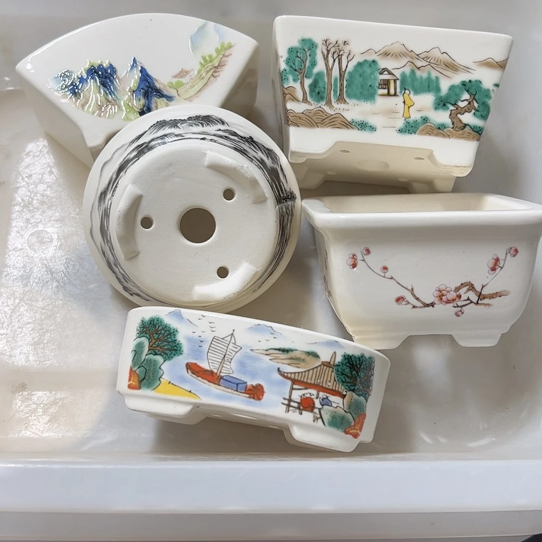 紫砂花盆16号瑕疵5个6-10cm