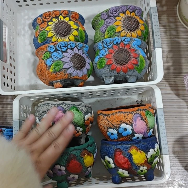 红陶吸水透气的白陶花盆凑满12发货