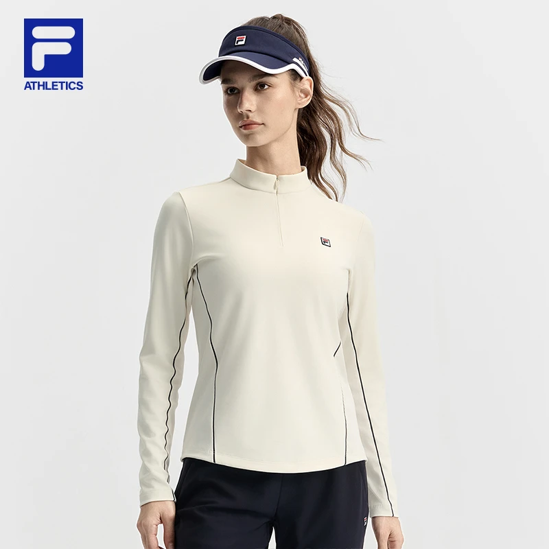 【基础显瘦微立领】Fila/斐乐女款时尚百搭长袖运动上衣A11W533201F