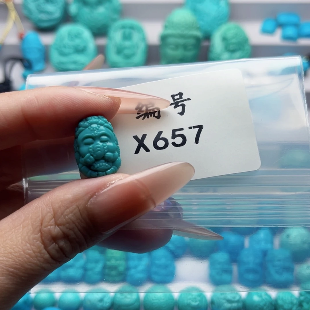 绿松石雕刻未镶嵌麦****丸